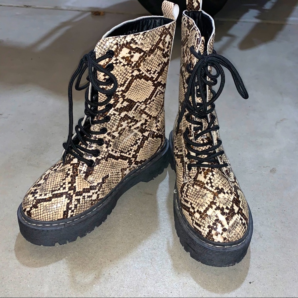 Faux Snake Skin Boots